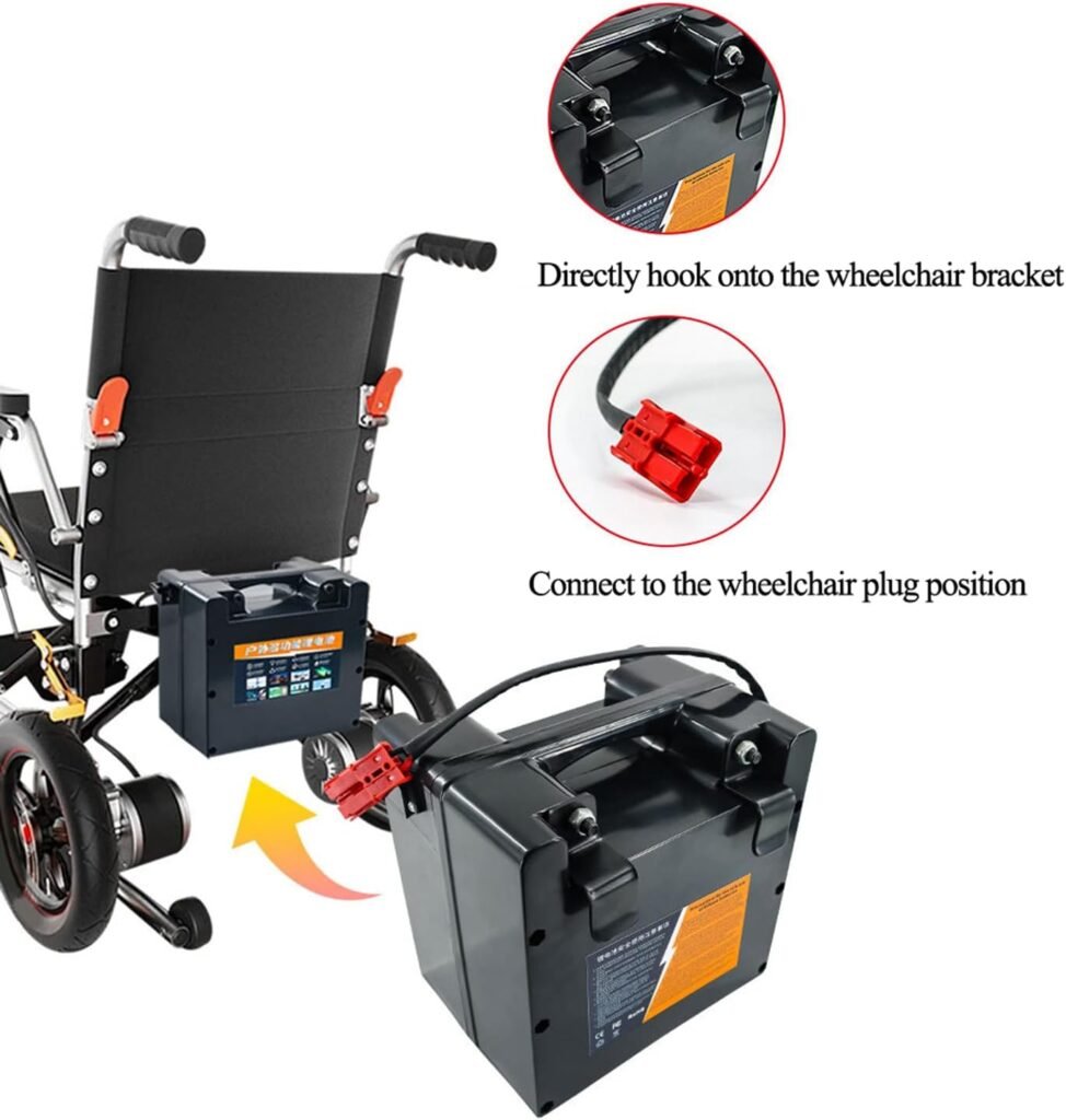 TGHY Electric Wheelchair Battery 24V 15AH 20AH 25AH 30AH 35AH 40AH 45AH 50AH 60AH Lithium Battery Volt Lithium LiFePO4 Battery for 0-1500W Motor,24V 30AH